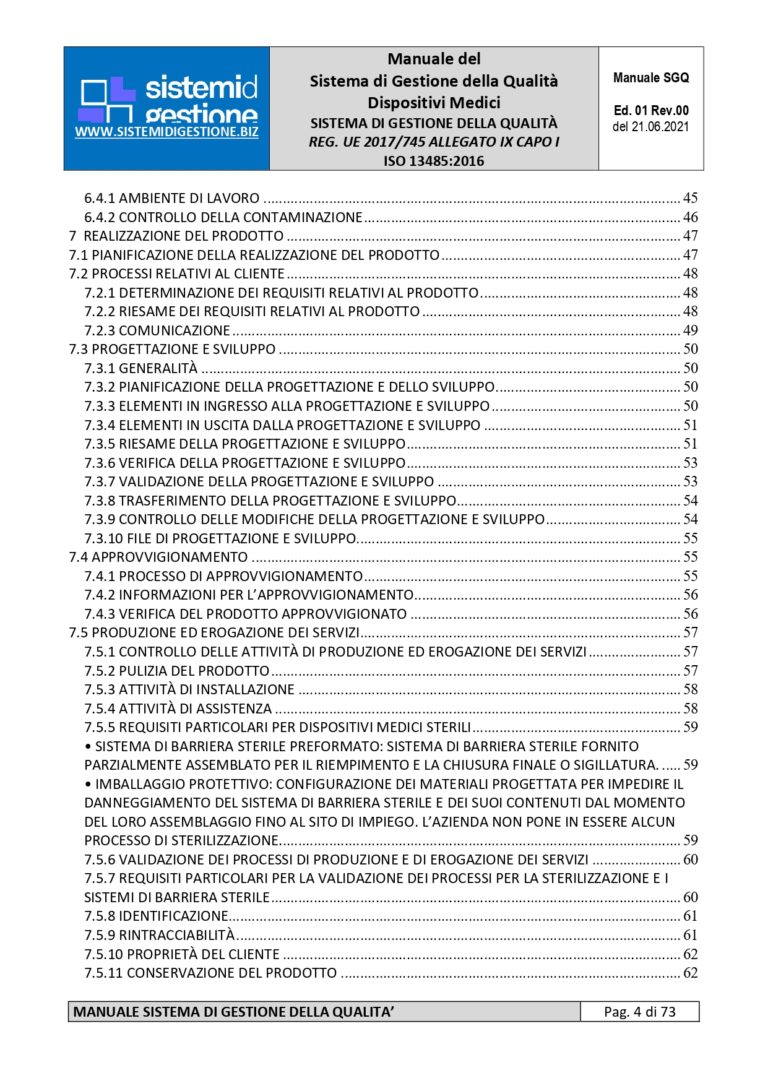 Kit Documentale Manuale Sistema Di Gestione Della Qualita Conforme Al