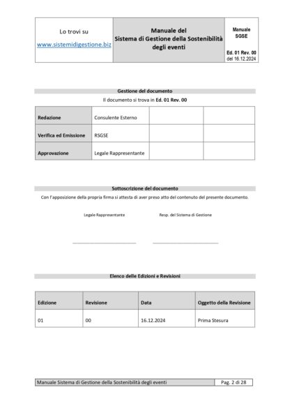 Kit Documentale Sistema di Gestione ISO 20121 - immagine 3