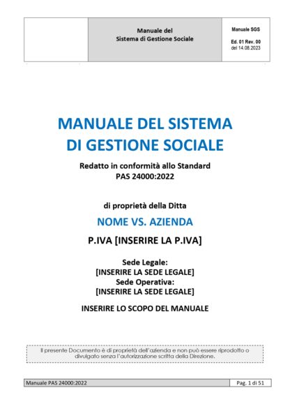 Kit Documentale Sistema di Gestione PAS 24000 - immagine 2