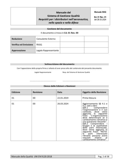 Kit Documentale Sistema di Gestione UNI EN 9120 - immagine 3