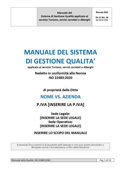 Kit Documentale Sistema di Gestione ISO 22483 - immagine 2