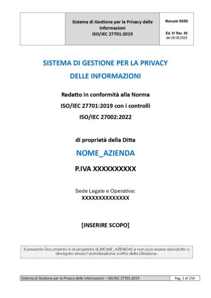 Kit Documentale Sistema di Gestione ISO/IEC 27701 - immagine 2