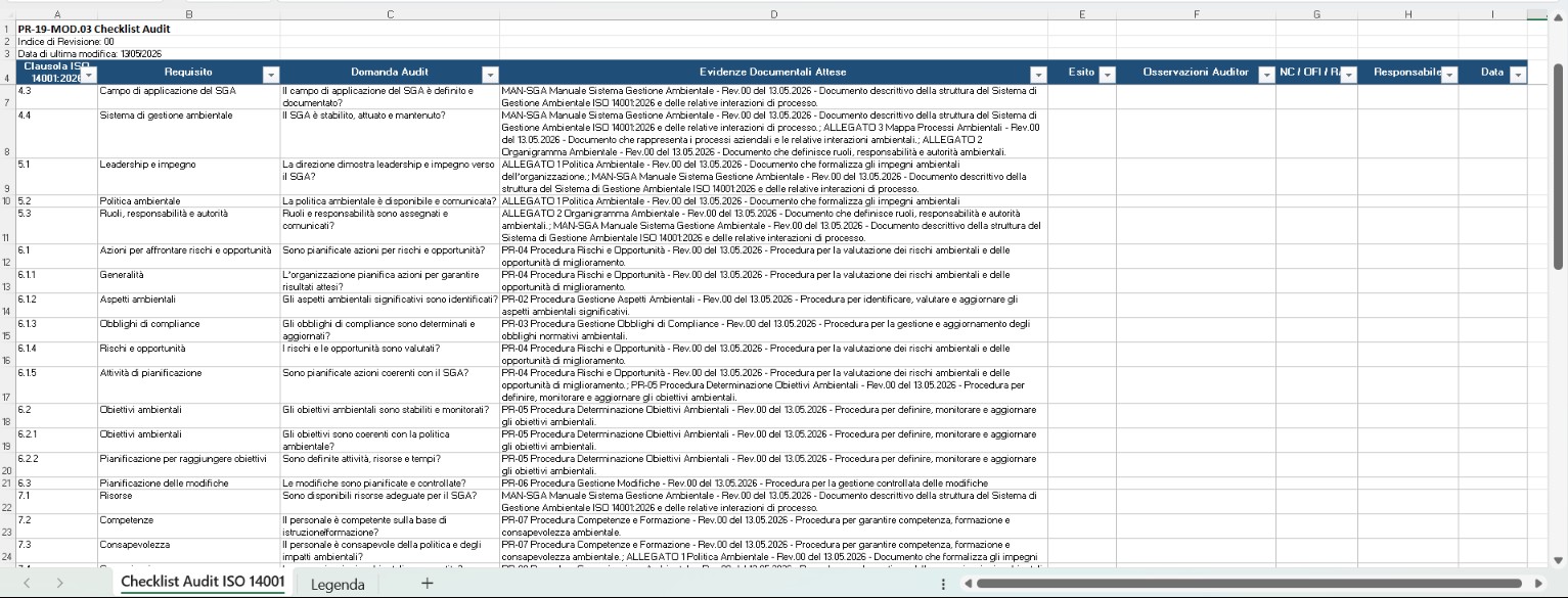 Kit Documentale Checklist ISO 14001 - immagine 2